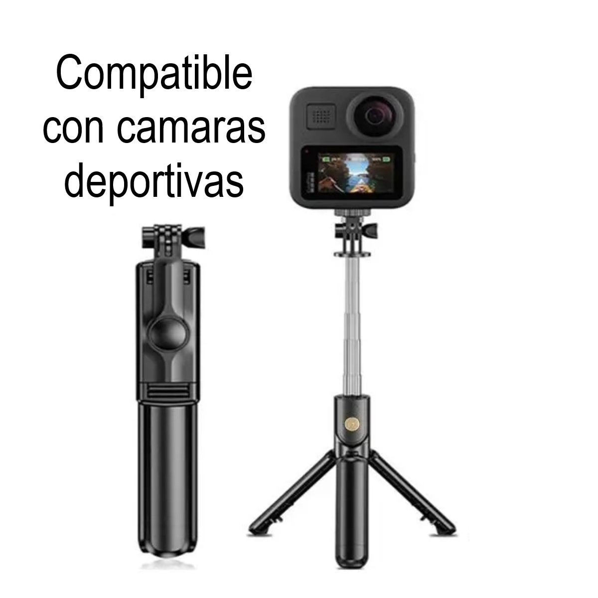 Bastón Palo Selfie inalámbrico cámara deportiva soporte trípode Bluetooth extensible iPhone Cel