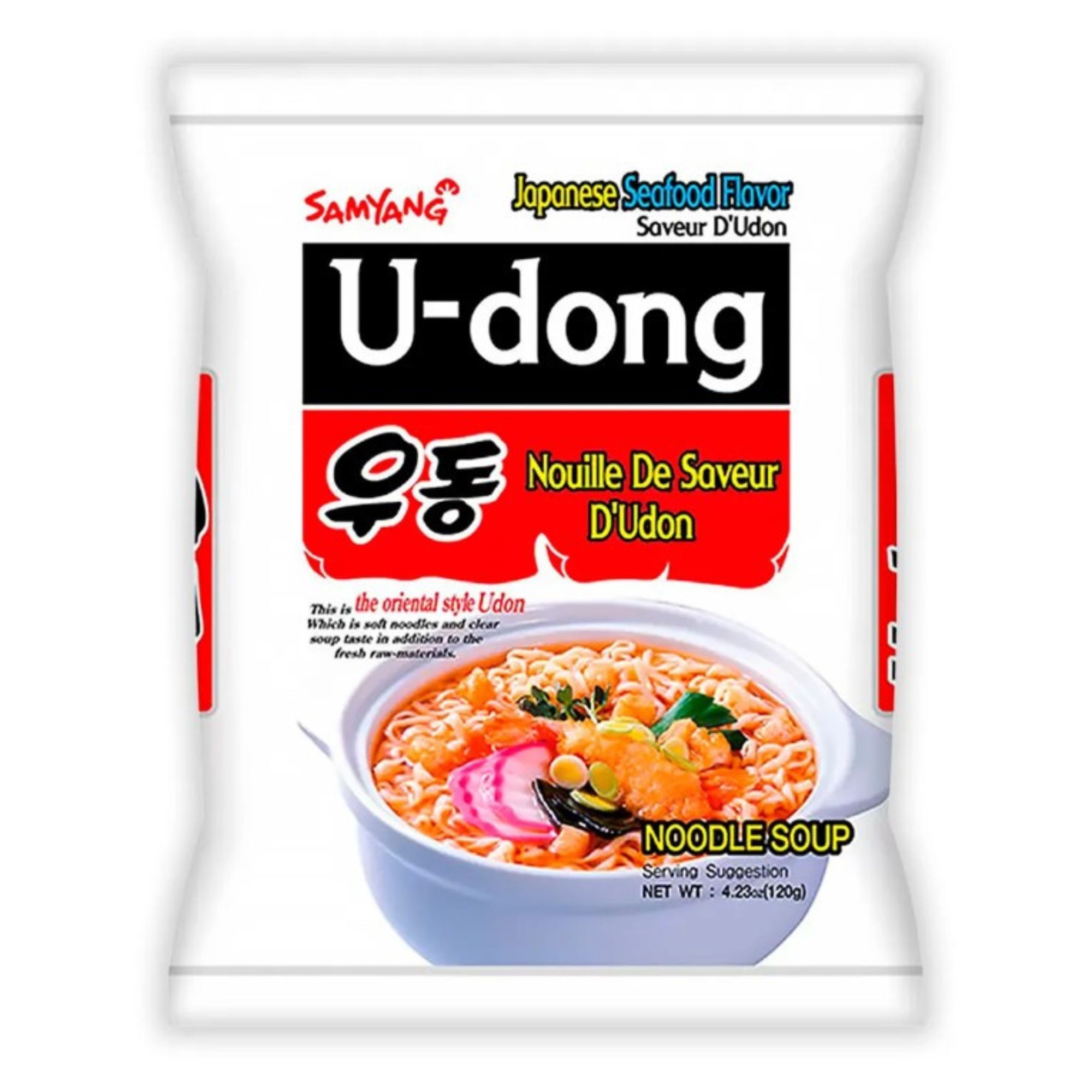 Sopa Instantánea Ramen Coreana Estilo Japonesa U-dong Sabor Mariscos de 5 Piezas