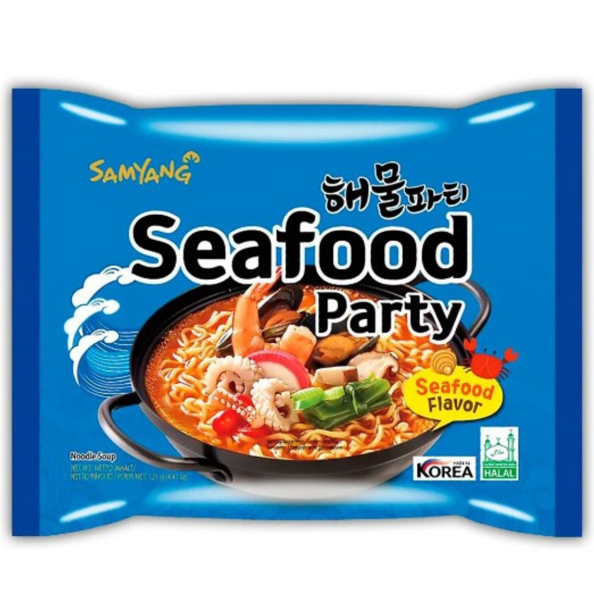Sopa Instantánea Ramen Coreana Sea Food Party Sabor Caldo de Mariscos de 5 Piezas