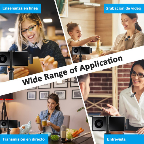 2pcs Micrófono Lavalier Inalámbrico Para iPhone iPad Android