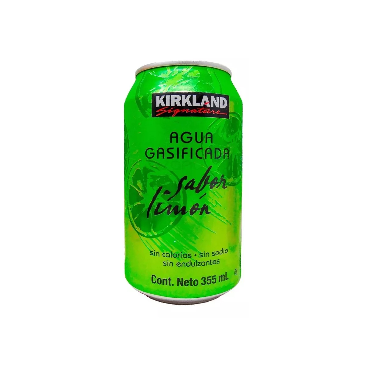 Agua Gasificada Sabor Limón Verde Kirkland 12 Piezas.