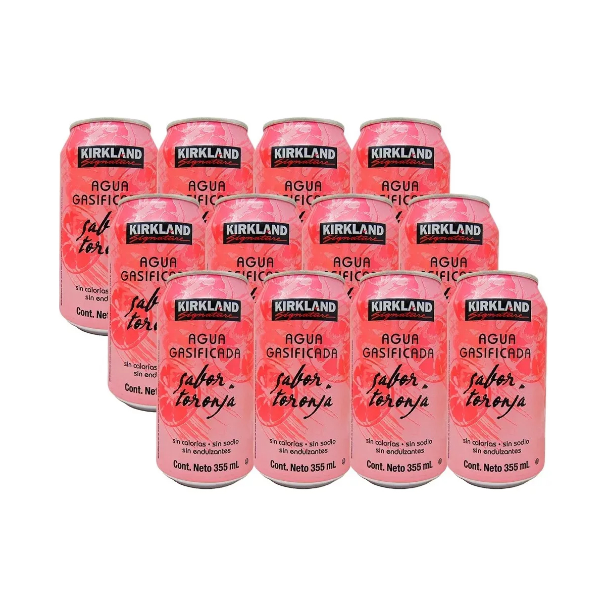 Agua Gasificada Sabor Toronja Kirkland 12 Piezas.