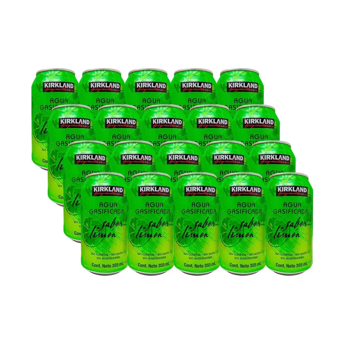 Agua Gasificada Sabor Limón Verde Kirkland 20 Piezas.