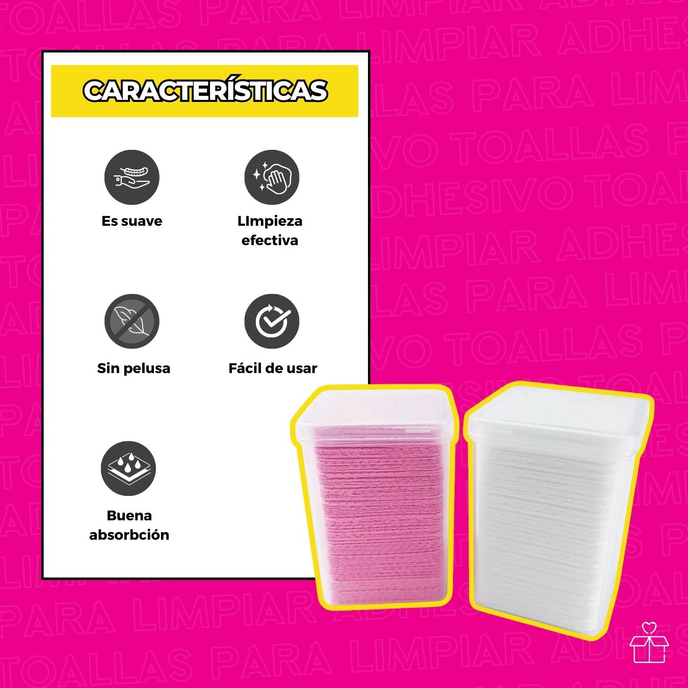 200pzs De Toallas Para Limpiar Adhesivo Extensiones Pestañas.