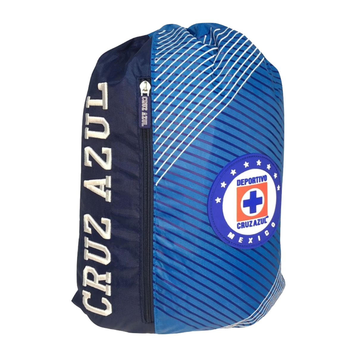 Kit Deportivo Club Cruz Azul con Morral y Balón del No. 05 Azul Claro Rayas