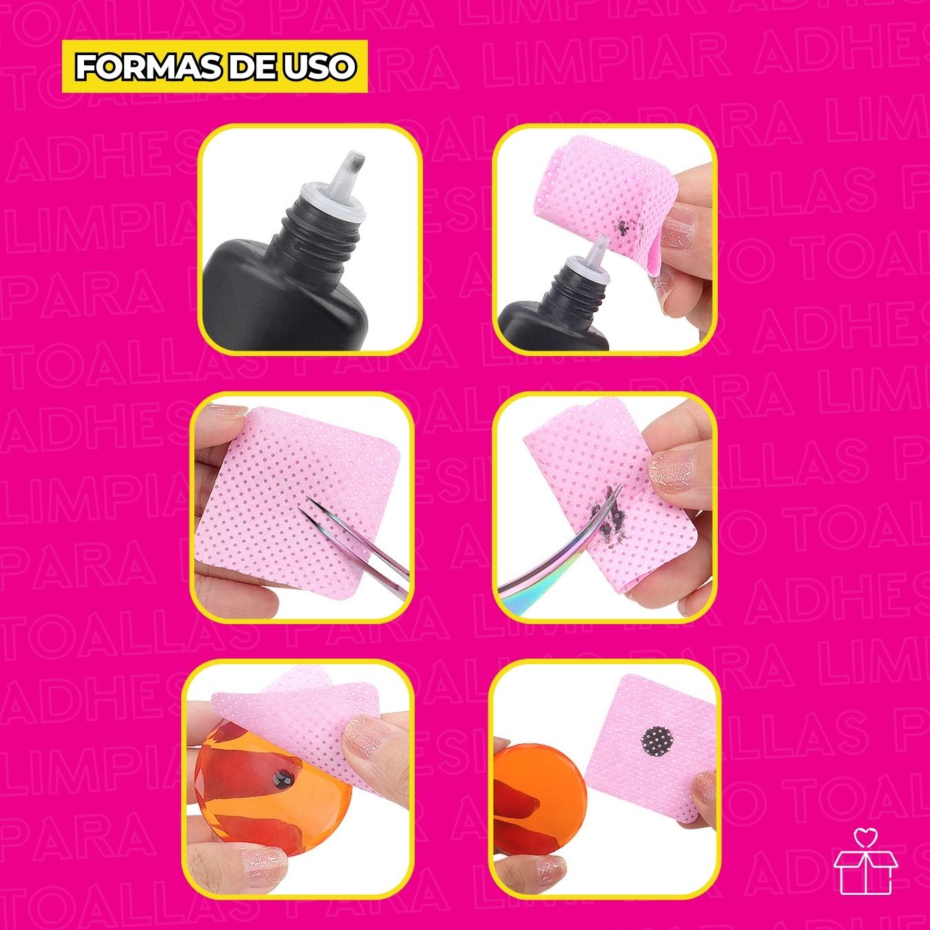 200pzs De Toallas Para Limpiar Adhesivo Extensiones Pestañas.