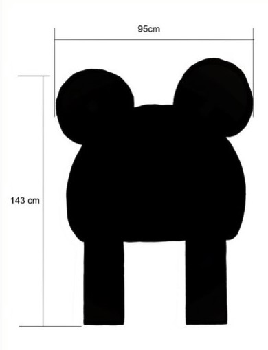 Cabecera Para Cama Individual niños forma Osito Kawaii