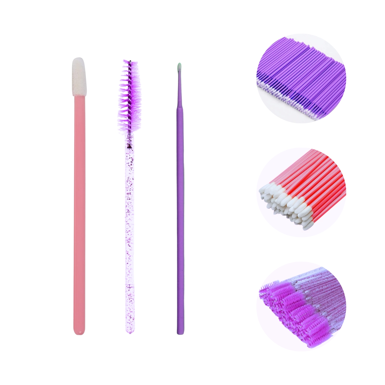 100 Microbrush + 50 Lip Brush + 50 Cepillos Para Pestañas.