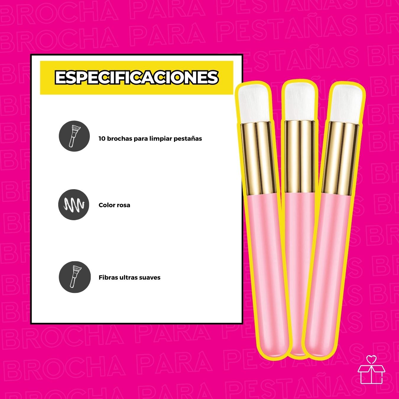 10 Brochas Para Limpiar Pestañas 1x1 .