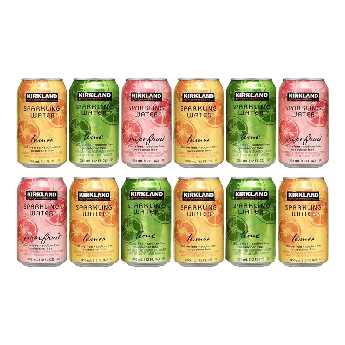 Agua Gasificada Sabores Surtidos Kirkland 12 Piezas.
