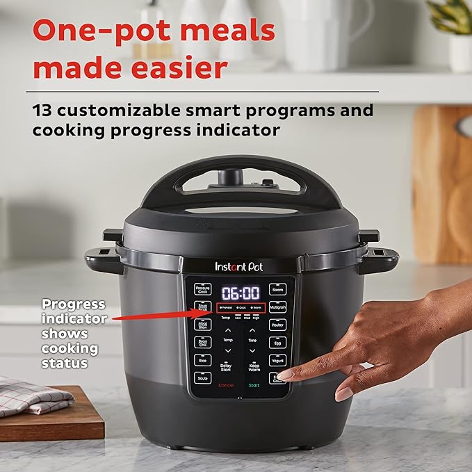 Instant Pot RIO, 7 en 1, olla de presión, olla de cocción lenta, olla de arroz, vaporizador, salteado, yogur y calentador, incluye aplicación con más de 800 recetas, 6 cuartos de galón