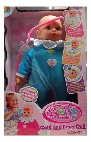Muñeco Bebé De Juguete Sonido Llora Y Ríe Juega Al Doctor Azul.