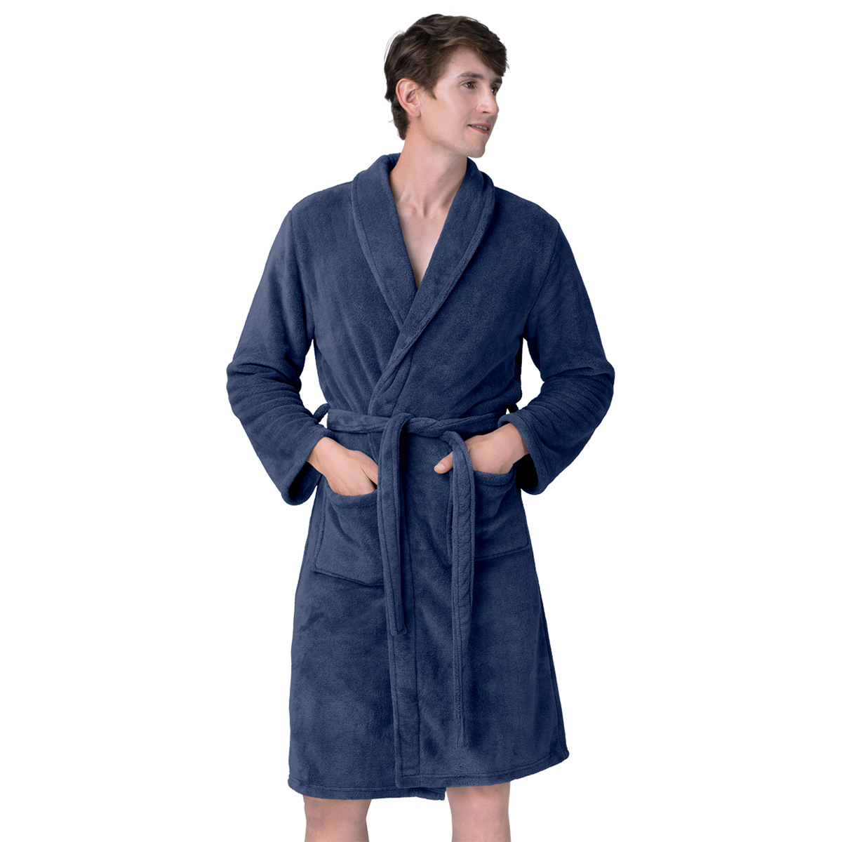 Bata de Bano para Hombre Absorbente Unitalla Azul Marino REAL TEXTIL