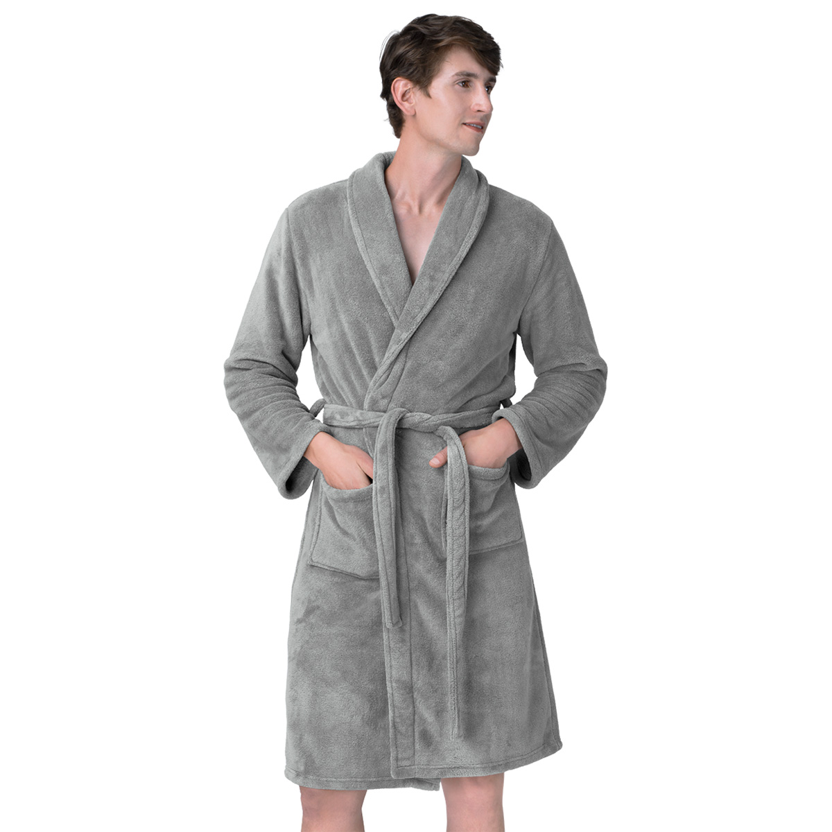 Bata de Baño para Hombre Absorbente Unitalla Gris REAL TEXTIL