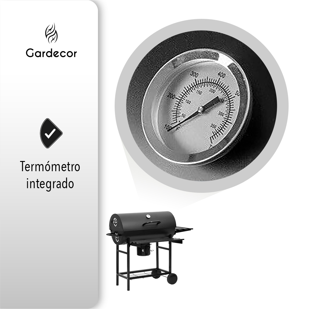  ASADOR TIPO BARRIL COLOR NEGRO 109X70X95 CM.