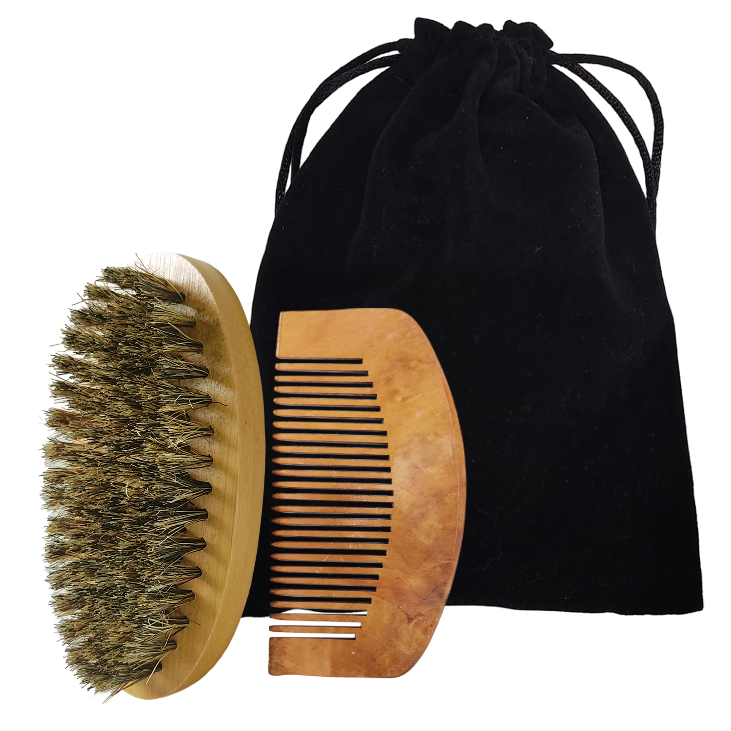 Kit de Peine Cepillo Profesional Barba Bigote Cerdas de Jabalí