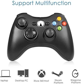 Control compatible con xbox 360 inalambrico color negro