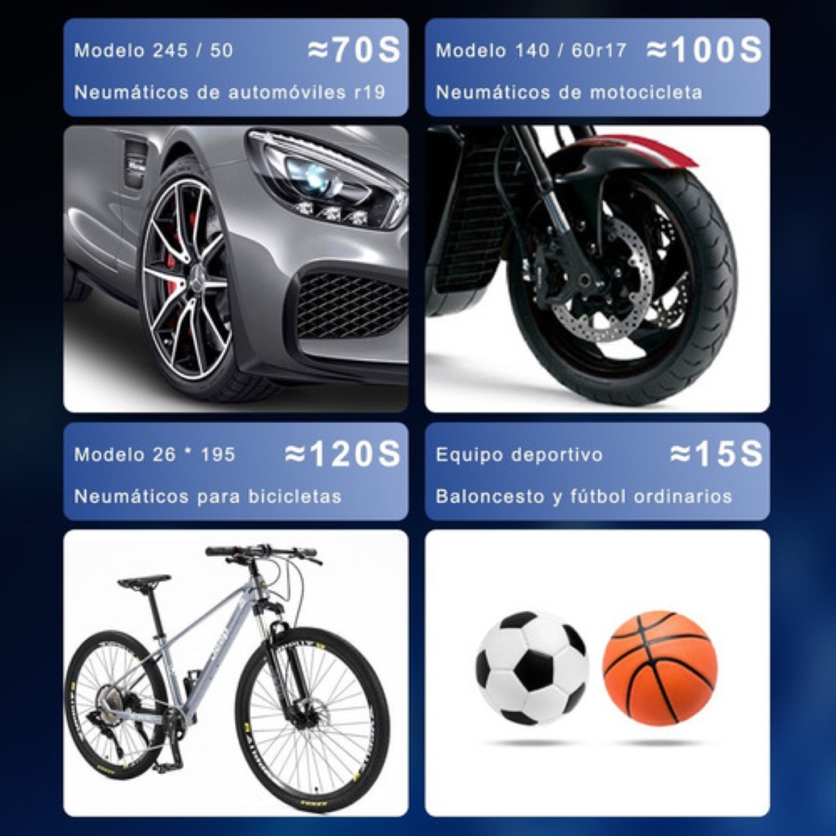 "Inflador De Llantas Inalámbrico Portátil 150 Psi Con Lcd "