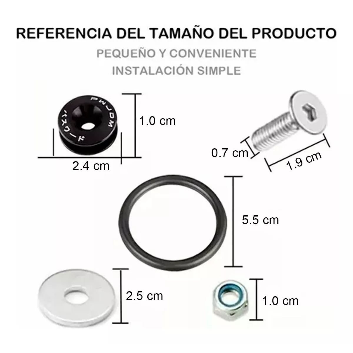 Sujetadores Facia Plano Tornillo Liga Bumper Fastener Rojo