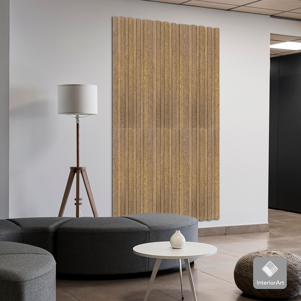 LAMBRIN DECORATIVO PREMIUM 3.4 M² 10 PZAS ESTILO MADERA COLOR CAFÉ CLARO .