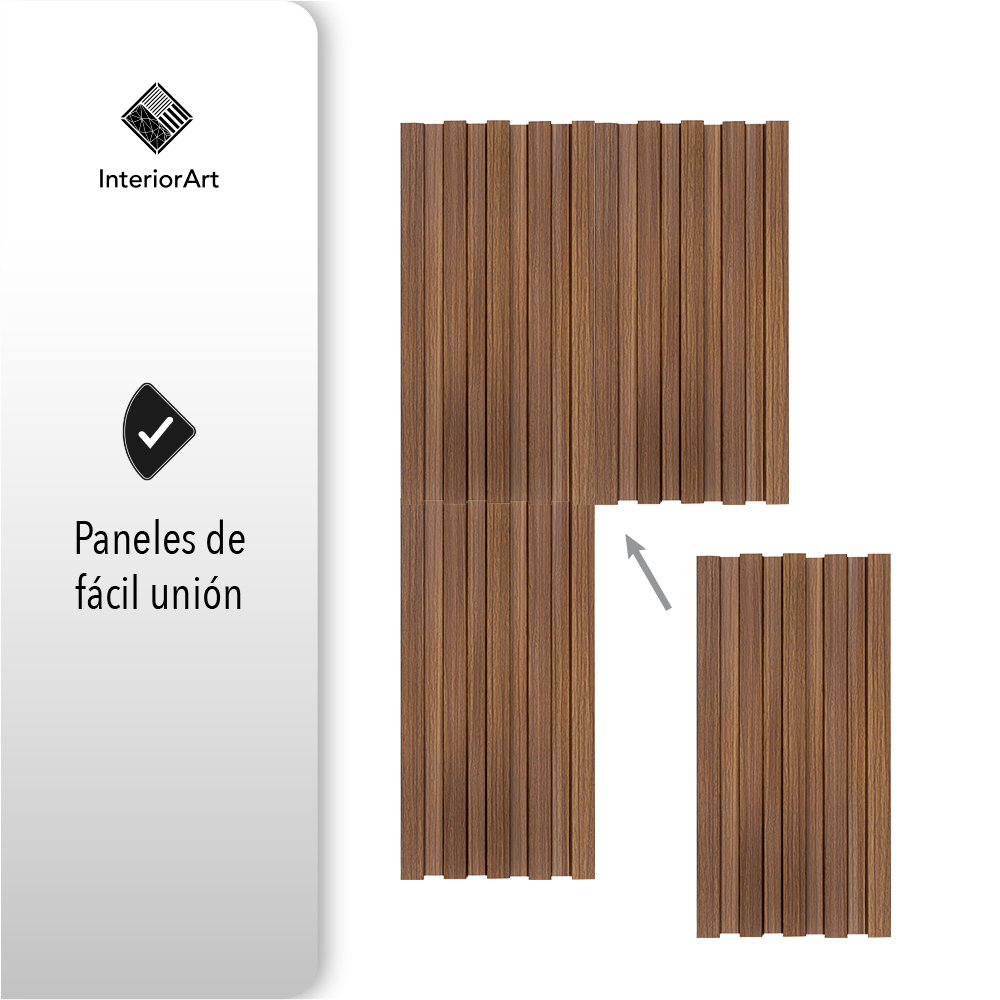 LAMBRIN DECORATIVO PREMIUM 3.4 M² 10 PZAS ESTILO MADERA COLOR  CAFÉ OSCURO 