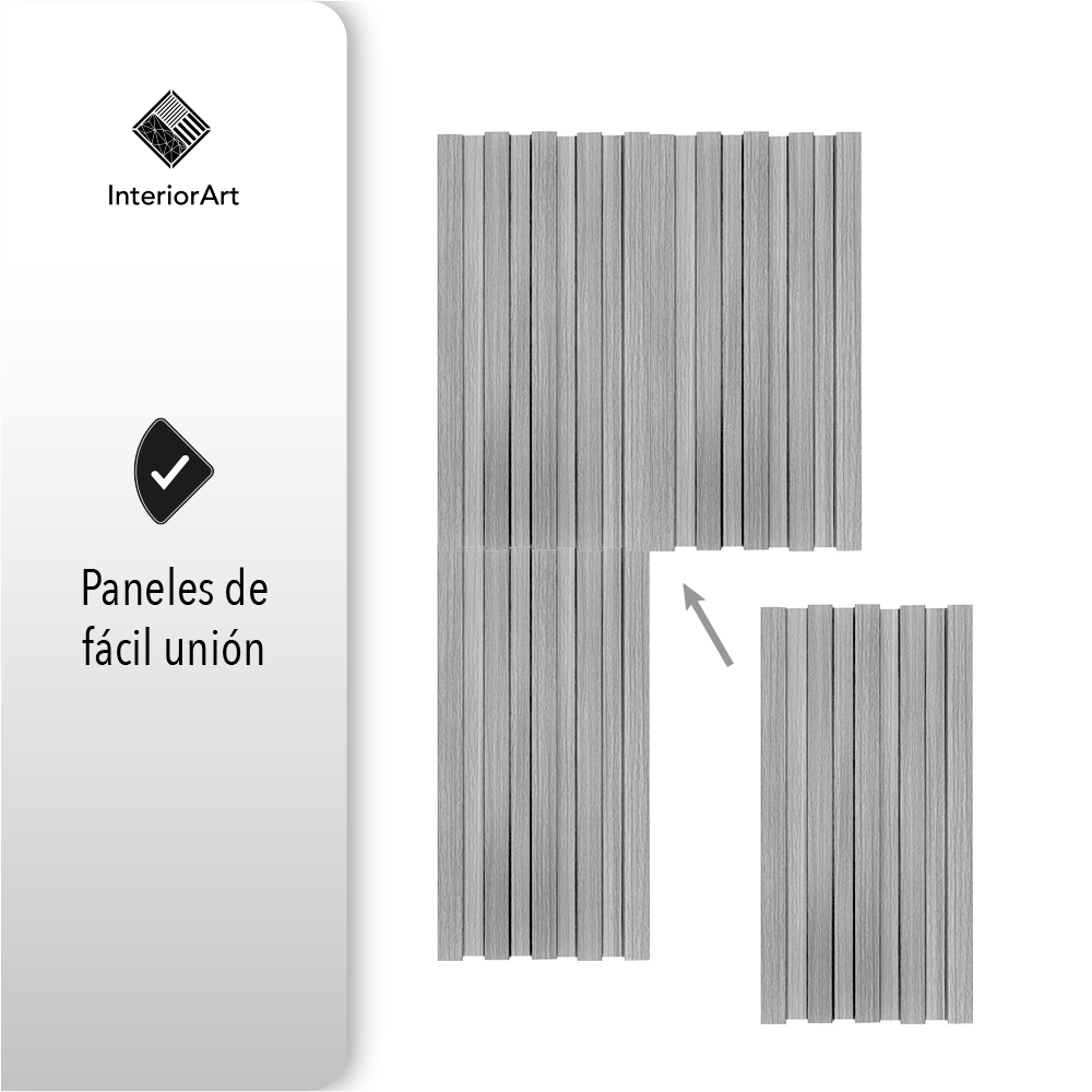 LAMBRIN DECORATIVO PREMIUM 3.4 M²  10 PZAS ESTILO MADERA COLOR GRIS .