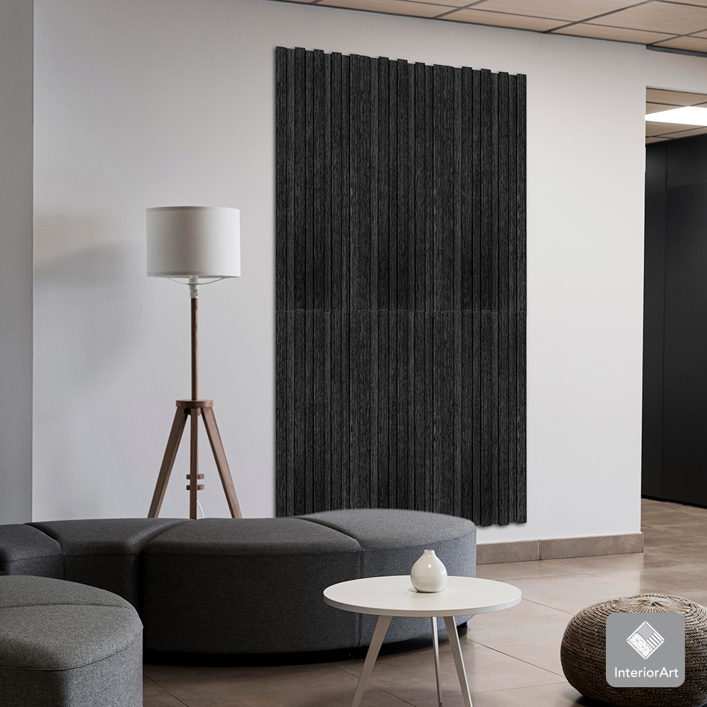 LAMBRIN DECORATIVO PREMIUM 3.4 M² 10 PZAS ESTILO MADERA COLOR NEGRO 