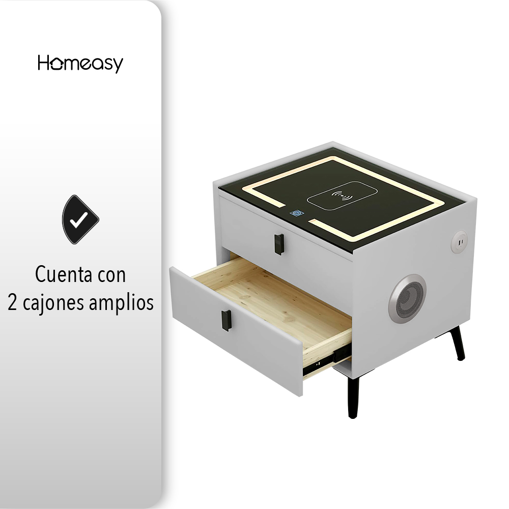 BURÓ CON CARGA INTELIGENTE COLOR GRIS.