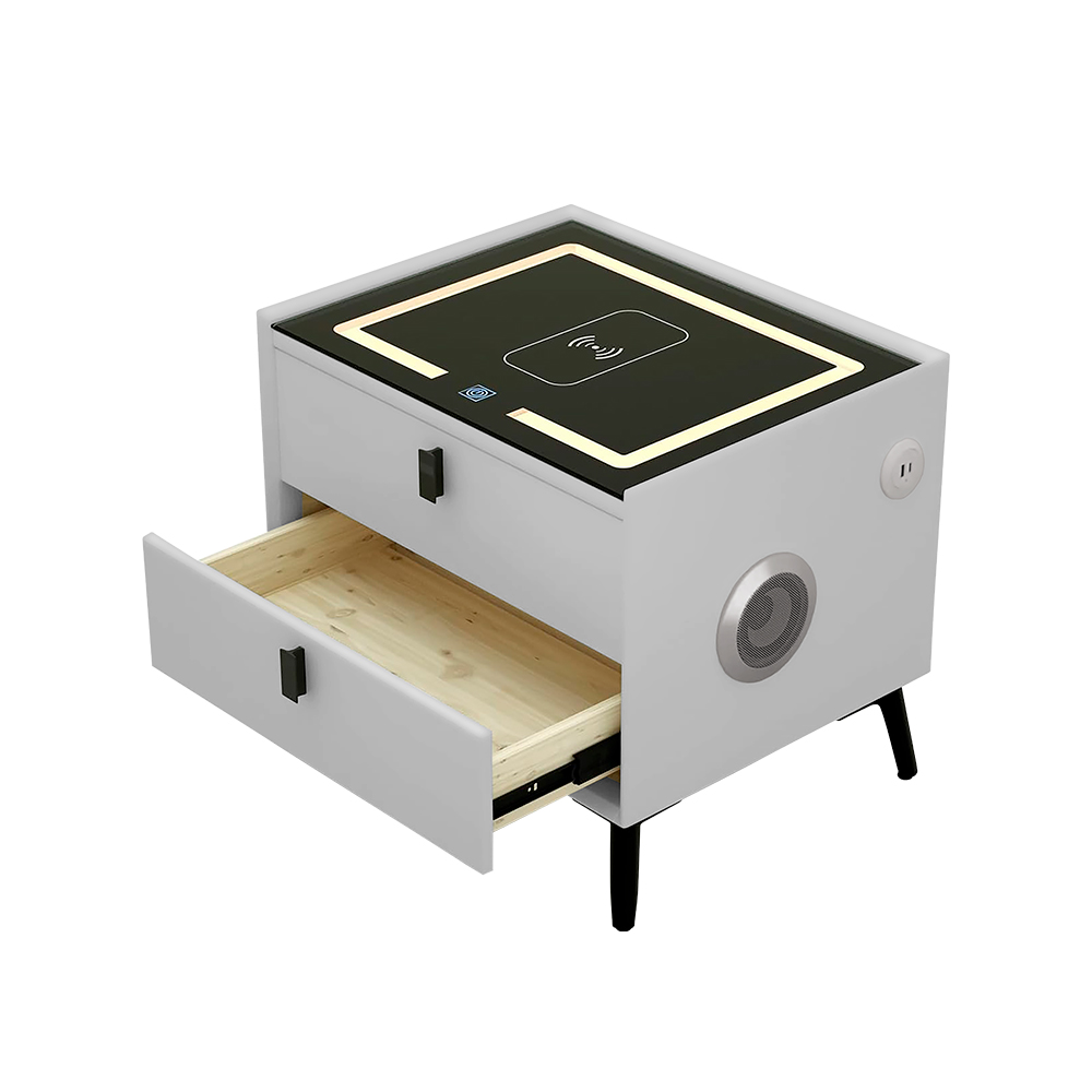 BURÓ CON CARGA INTELIGENTE COLOR GRIS.