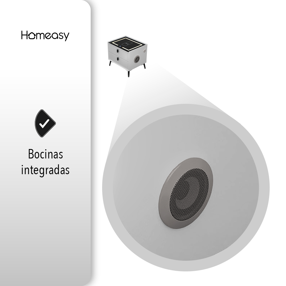 BURÓ CON CARGA INTELIGENTE COLOR GRIS.