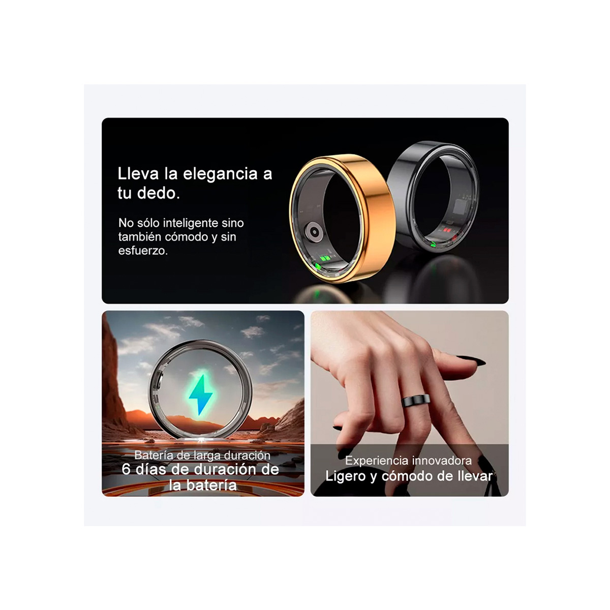 Anillo Inteligente Petukita Box RTw02 Multifunción Silver