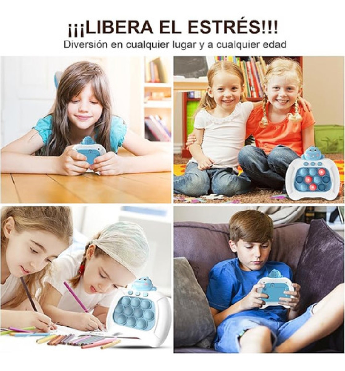 Juguete Quick Push Fidget Spinner Juguetes Antiestres Azul