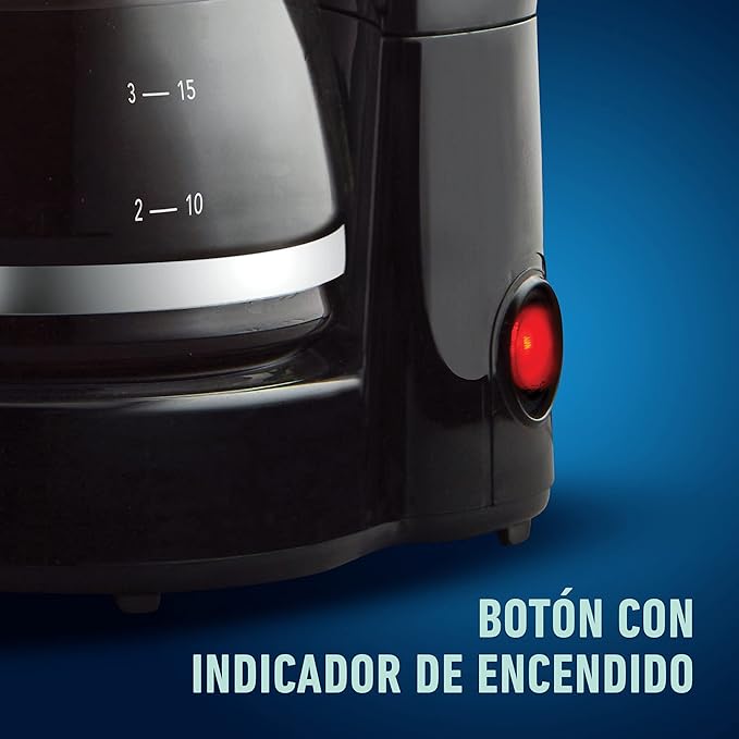A Oster® Cafetera, de 5 Tazas, con Filtro Permanente, Negro.