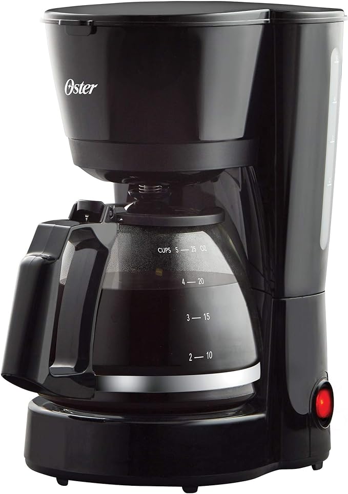 A Oster® Cafetera, de 5 Tazas, con Filtro Permanente, Negro.