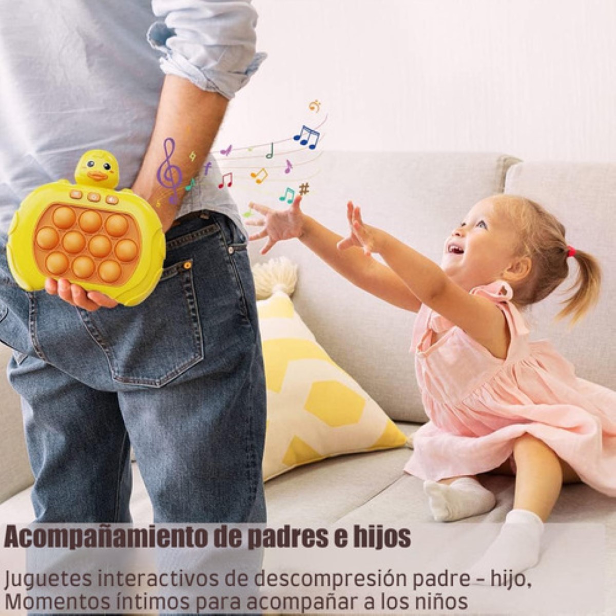 Juguete Quick Push Fidget Spinner Juguetes Antiestres Amarillo Pato