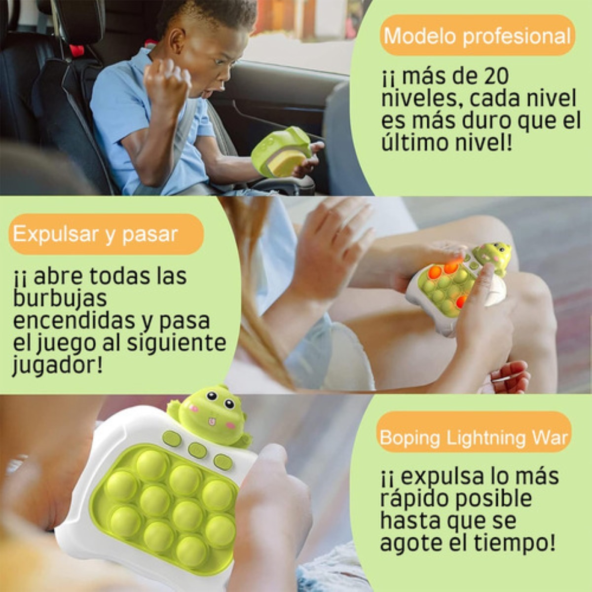 Juguete Quick Push Fidget Spinner Juguetes Antiestres Verde