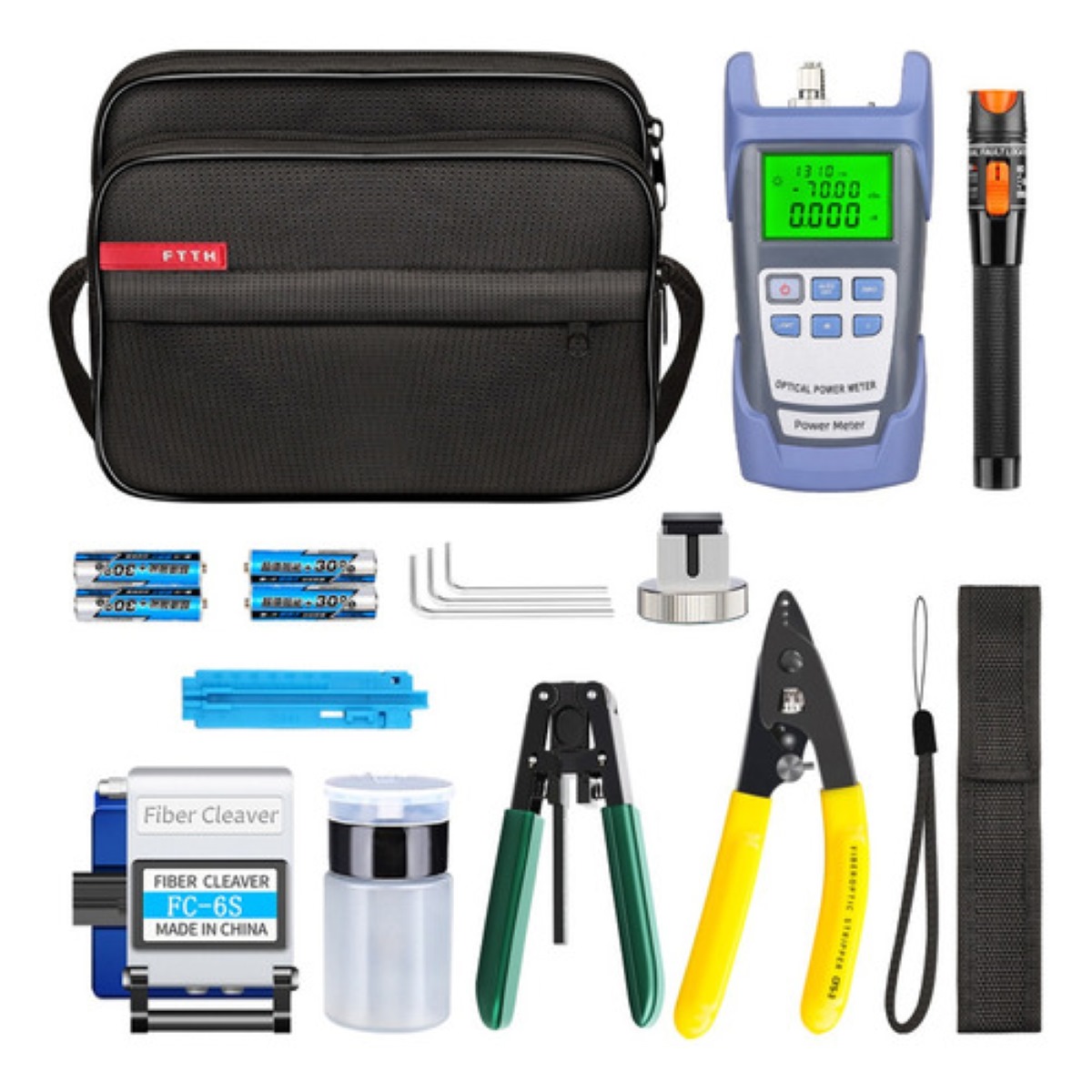 "Kit De Fibra Optica De Herramientas Ftth Medidor De Potencia 12 pz "