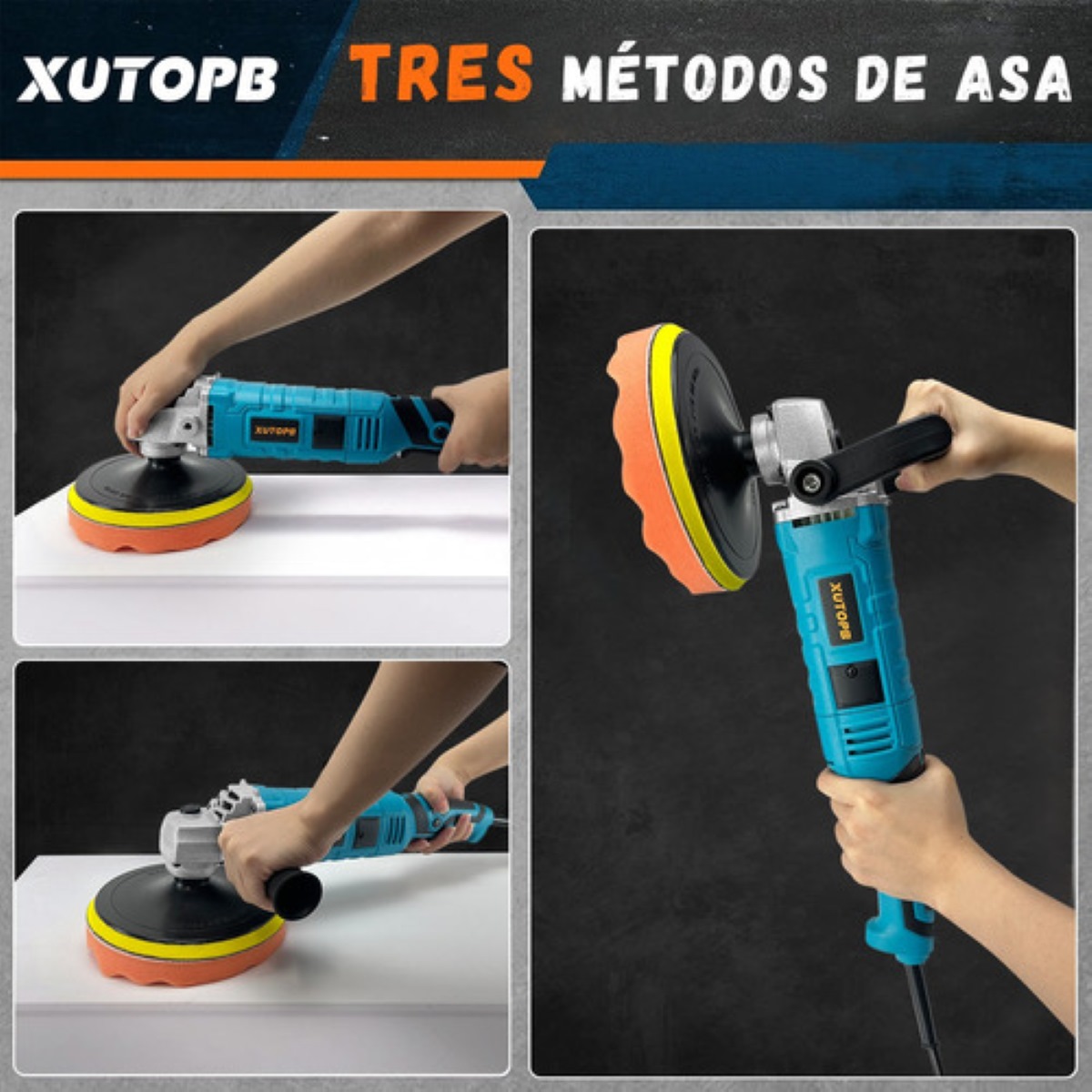 "Pulidora Para Auto Pulido Lijado Profesional 18cm 1800w 110v Azul ".