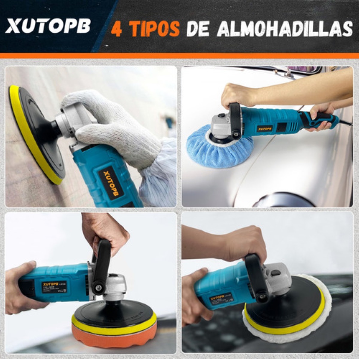 "Pulidora Para Auto Pulido Lijado Profesional 18cm 1800w 110v Azul ".