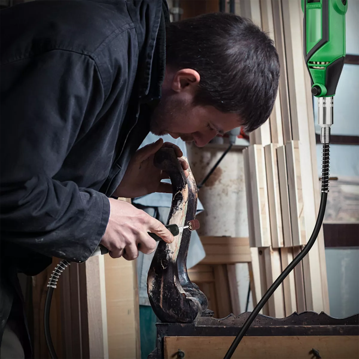 Mini Taladro Mototool Esmeril  Accesorios 210 Piezas