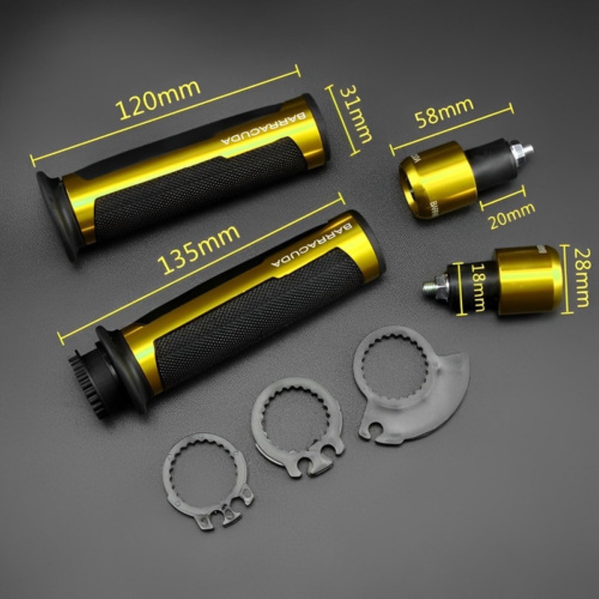 "Moto Palancas De Manillar Embrague Y Freno Universales 22mm Dorado  "