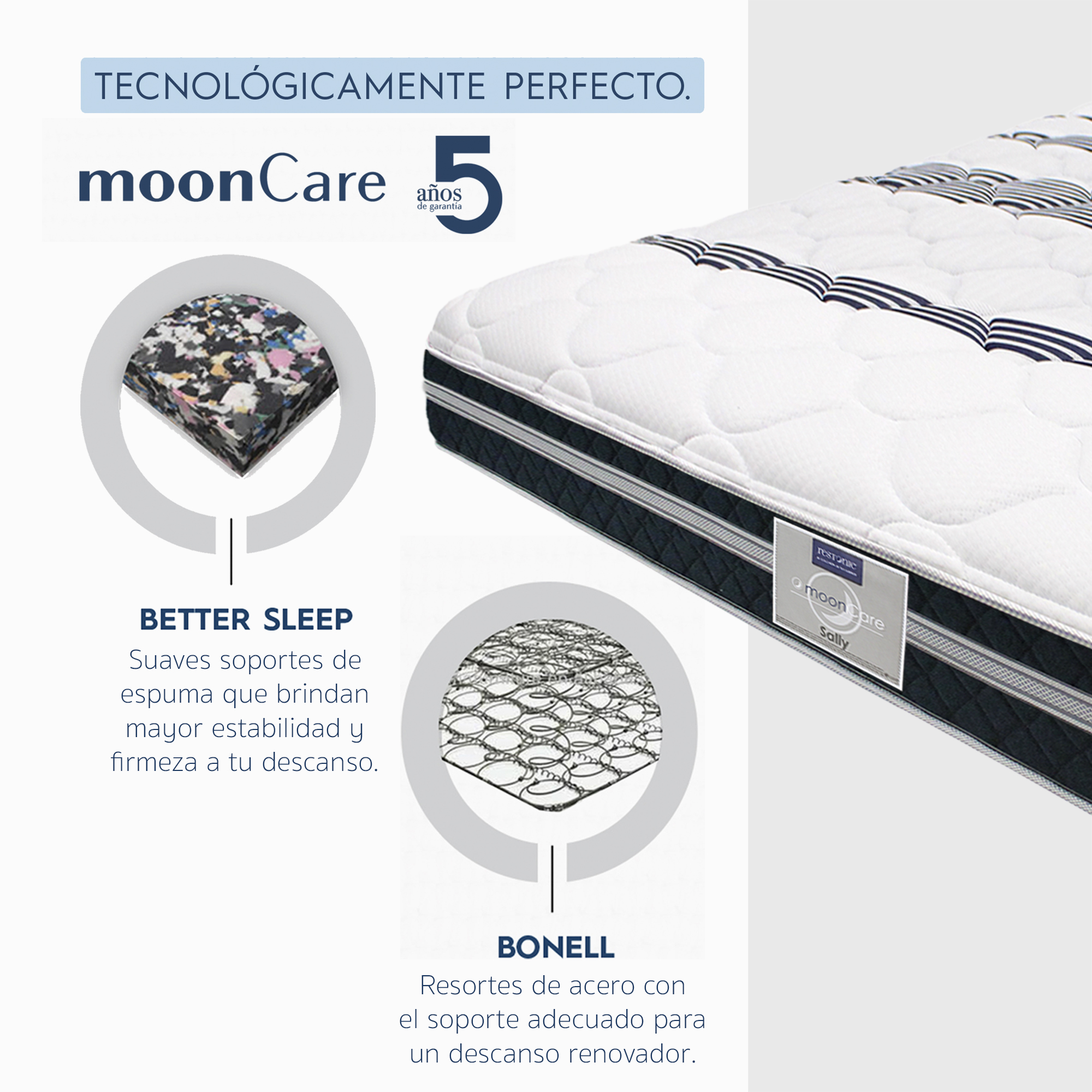 Colchón King Restonic Sally Mooncare.