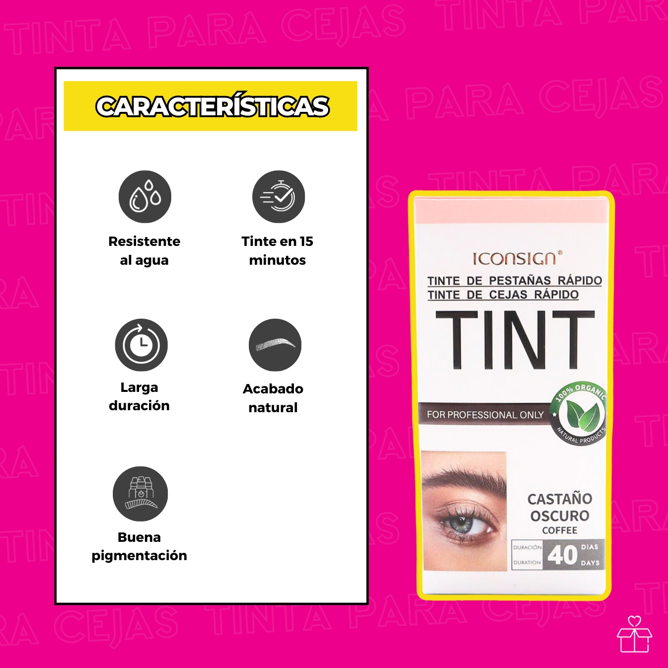 Pigmento Para Cejas Y Pestañas Profesional Indeleble Iconsig Café Oscuro.