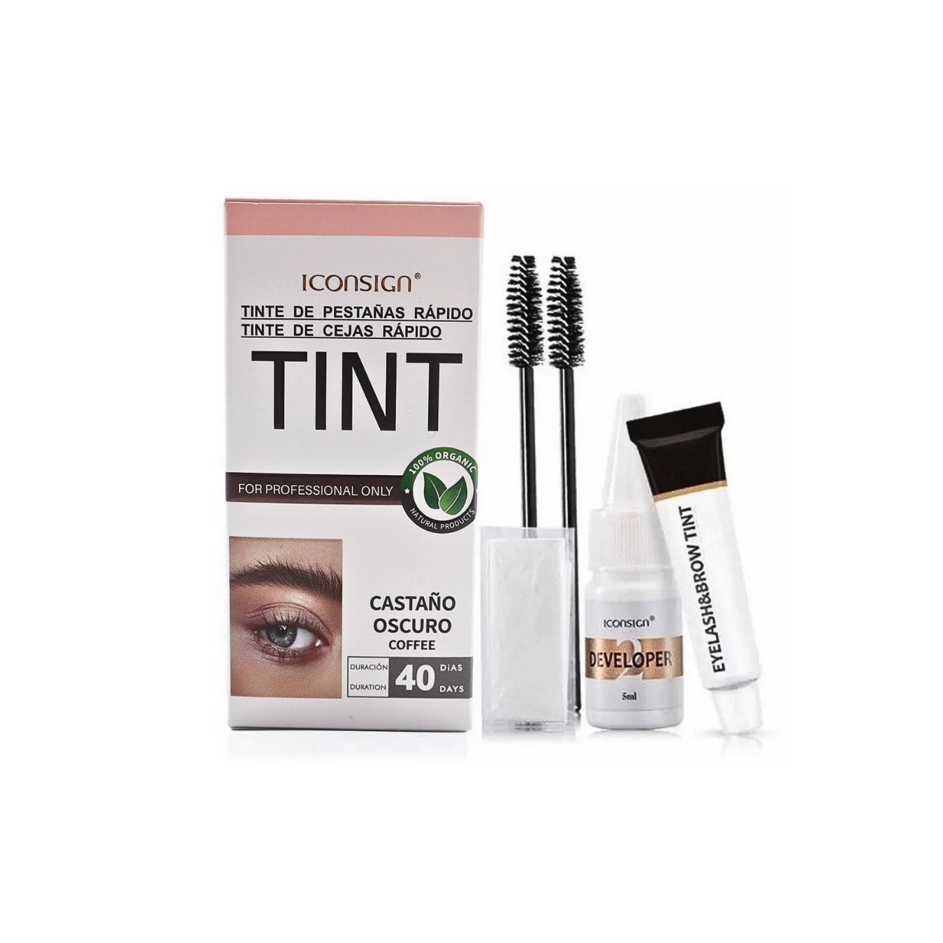 Pigmento Para Cejas Y Pestañas Profesional Indeleble Iconsig Café Oscuro.