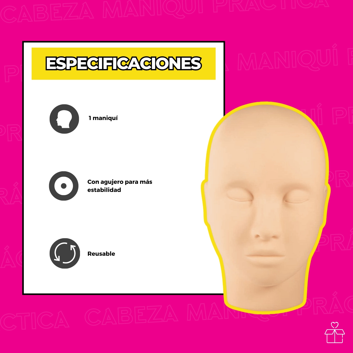 Maniquí Cabeza Para Practica De Pestañas Microblading Cejas.