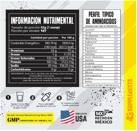 Proteina 43 Supplements Zero 6 Kg 187 Serv Galleta.