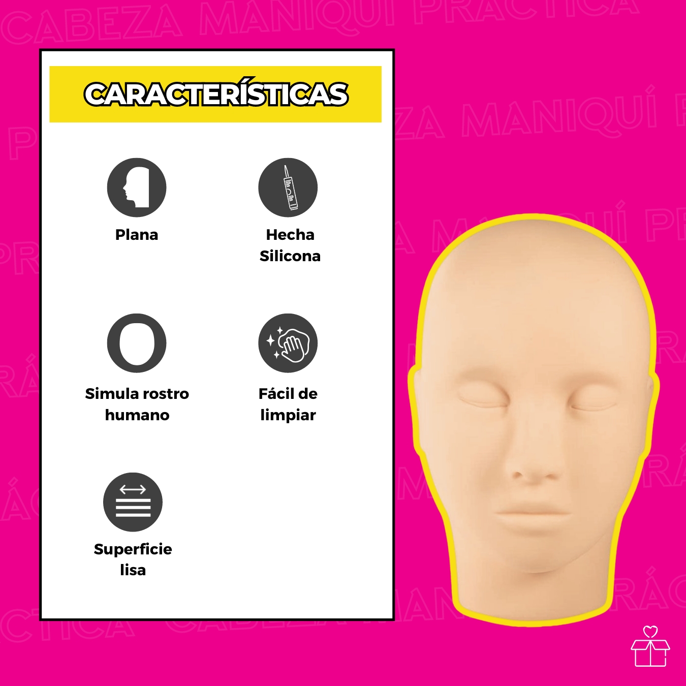 Maniquí Cabeza Para Practica De Pestañas Microblading Cejas.