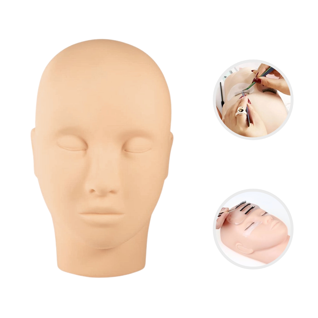 Maniquí Cabeza Para Practica De Pestañas Microblading Cejas.