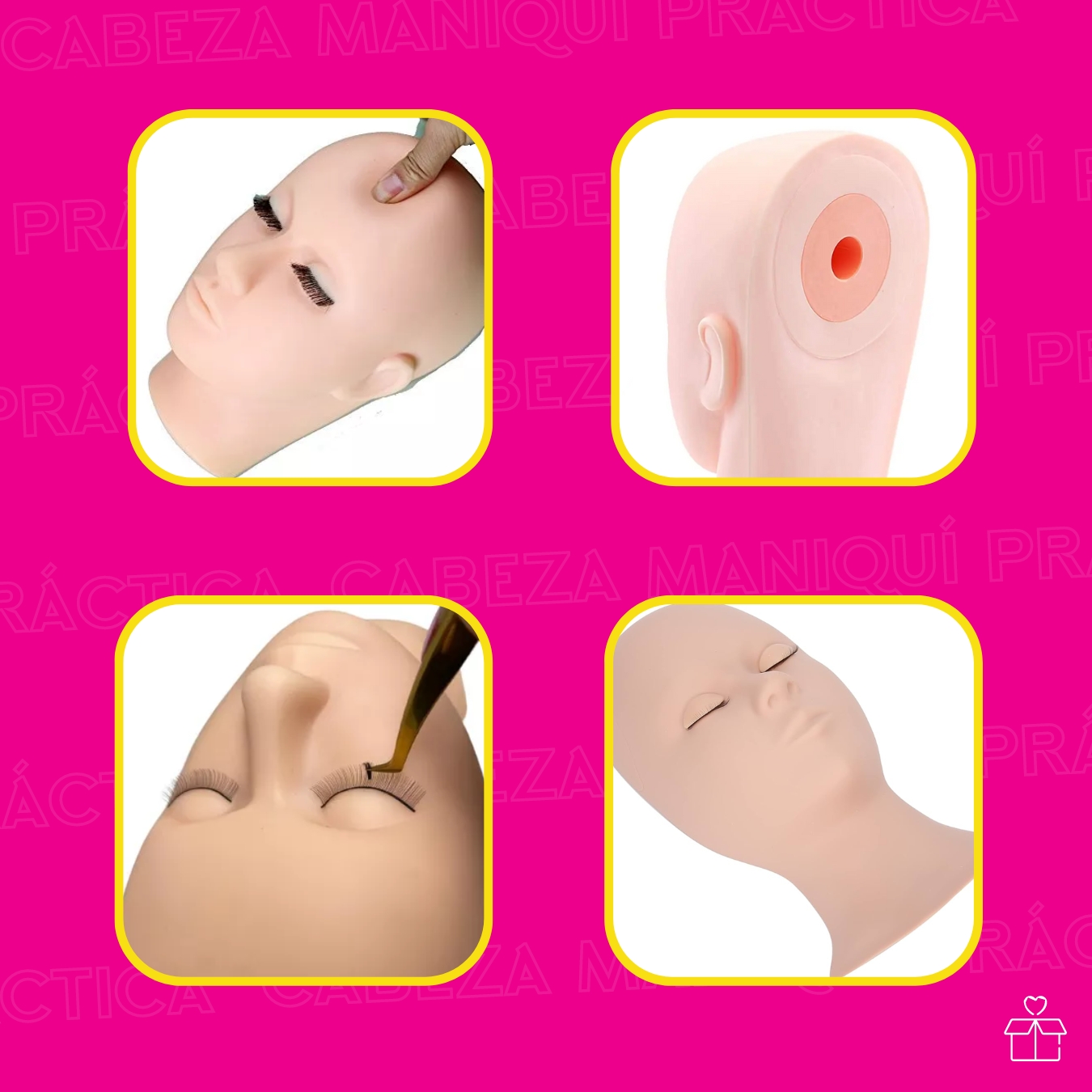 Maniquí Cabeza Para Practica De Pestañas Microblading Cejas.