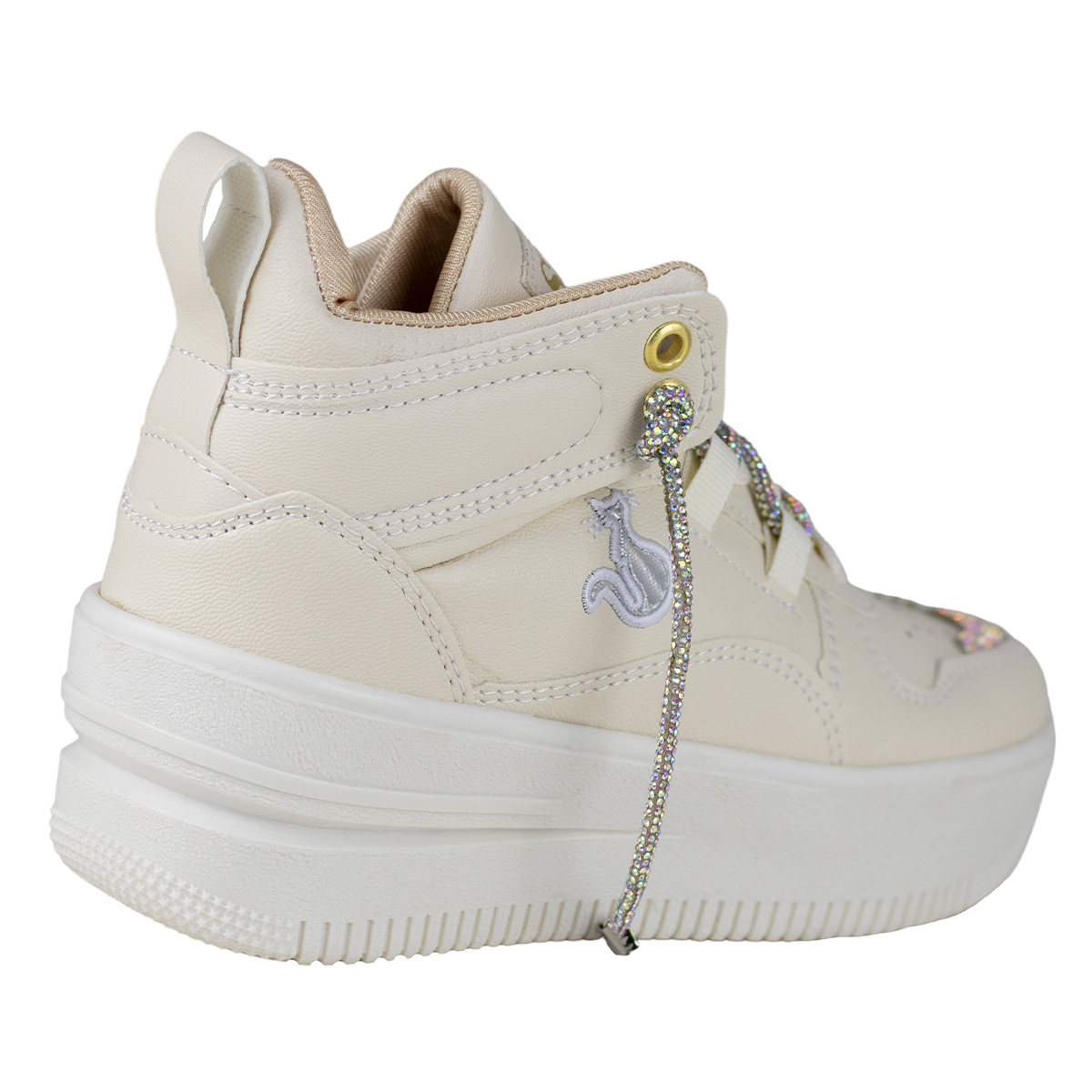 Tenis Sneaker Urbano De Mujer Suela Gruesa Shadow 3003 Latte